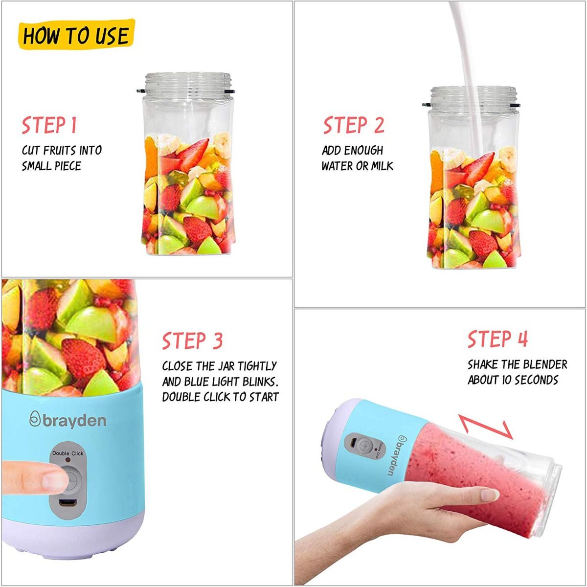 Portable Power Blender with 400ml Tritan Jar - Brayden