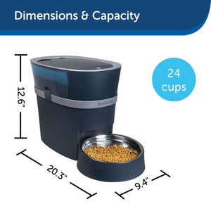 PetSafe Smart Feed Automatic Portion Control Pet Feeder - Holds Up to 24 Cups - Wi-Fi Enabled for iPhone and Android Smartphones